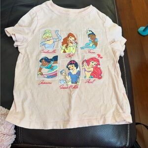 Disney Pink Princess Graphic Tee with Multicolor Character Panels